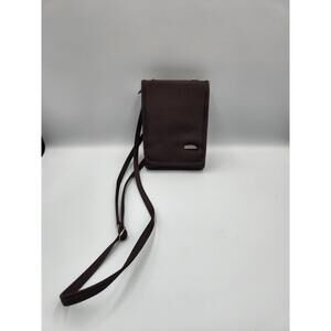 Travelon Brown Crossbody Travel Wallet Pouch Adjustable Strap Mini Shoulder D1